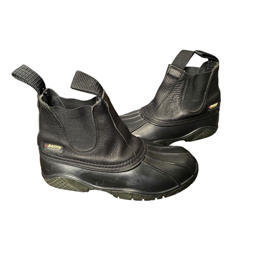 Boots Womens BAFFIN PLN Huron Slip On Black All Season US 7, Men's 5